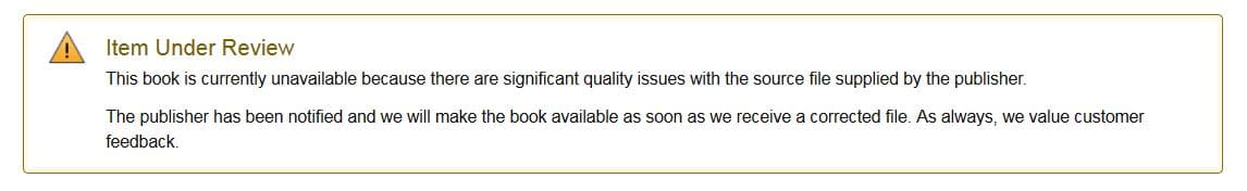 warning message