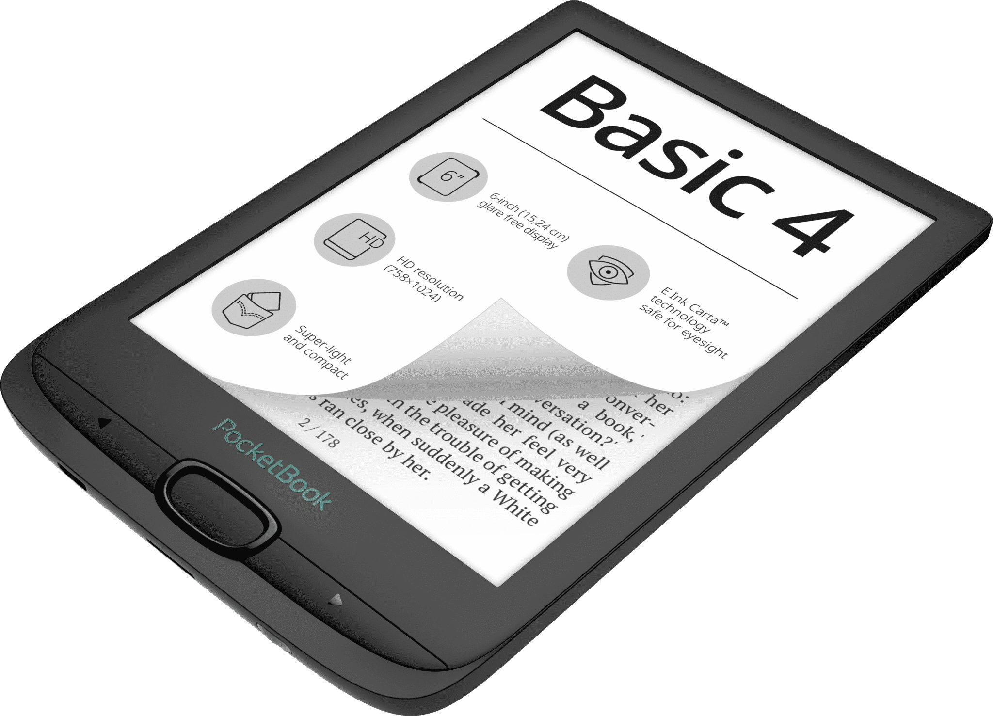 Pocketbook Basic 3 eBook reader 8 GB 6" monochrome E Ink Carta PB614W-2-E-WW 
