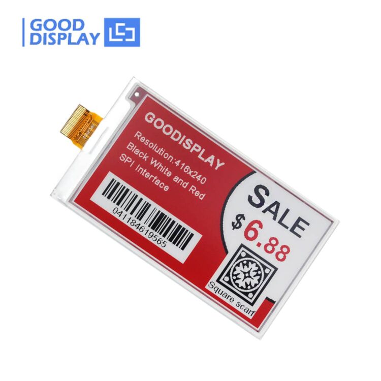 Good Display 3.7'' Color E ink E paper Display UC8253 E-ink Display, GDEY037Z03