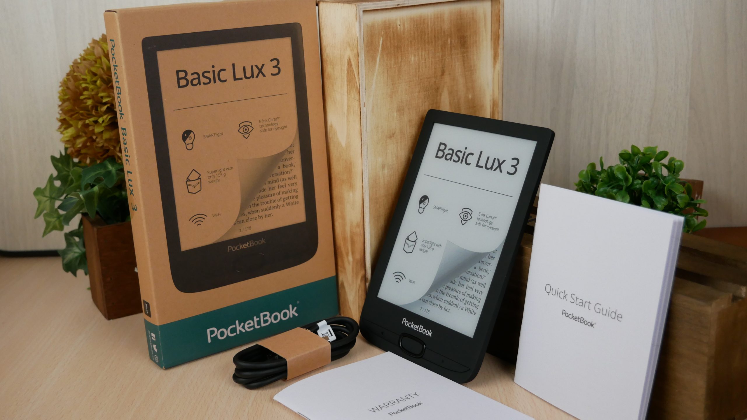 PocketBook E-book leitor básico lux 3 brilho-livre e tinta carta