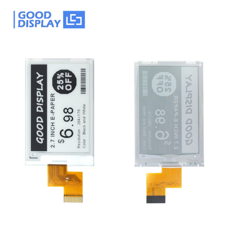 2.7 inch E-Paper 264x176 Resolution Eink Display Communicating via SPI Interface, GDEY027T91