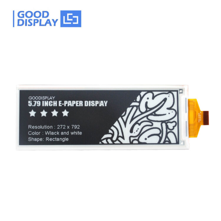 5.79 inch e-ink display EPD 272x792 high resolution SPI Monochrome e-paper module, GDEY0579T93