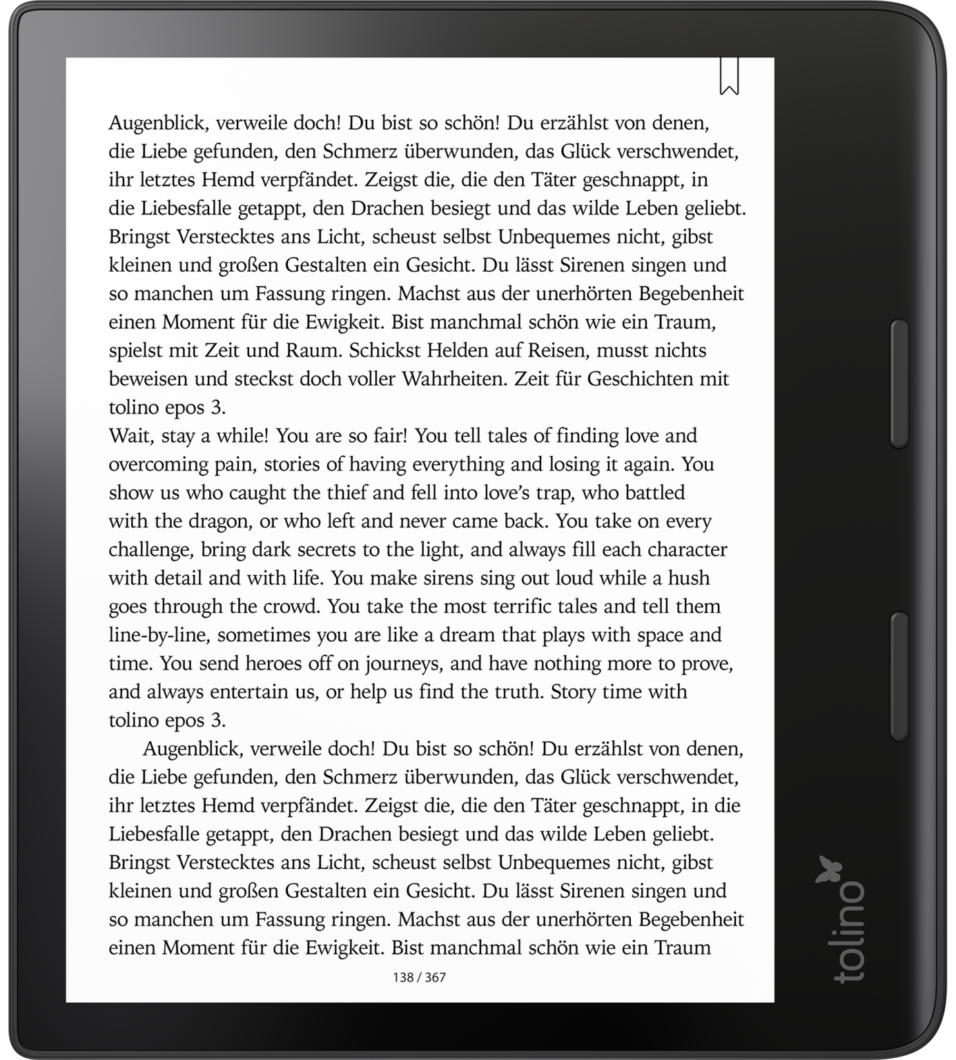 Tolino Epos - available now is Good e-reader 3 e-Reader