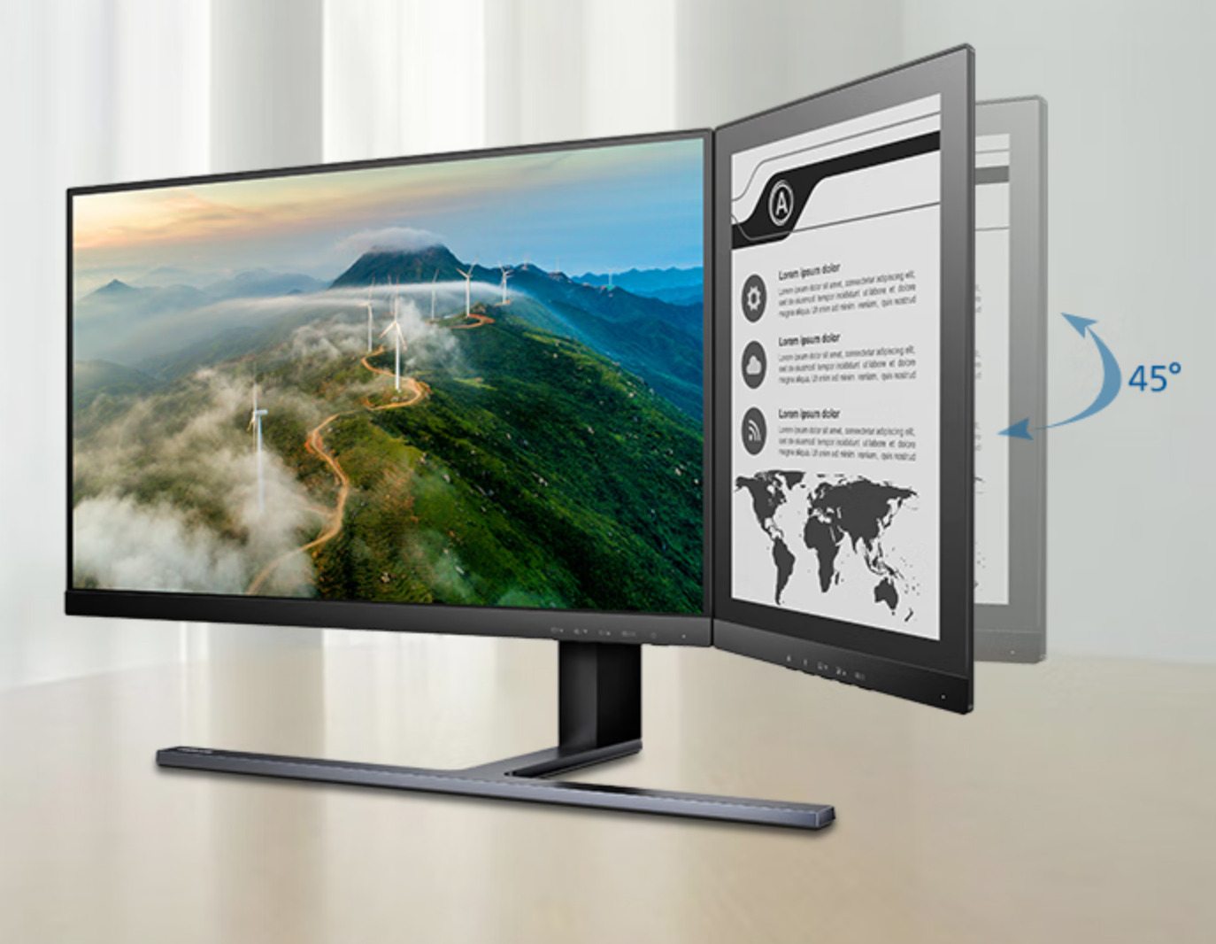 Philips 23 inch IPS Monitor and secondary E INK Screen - Good e-Reader