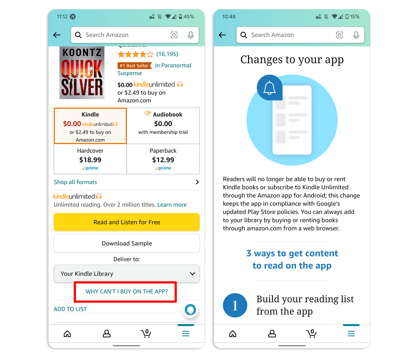 Android users can't buy titles on Audible or B&N NOOK - Protocol