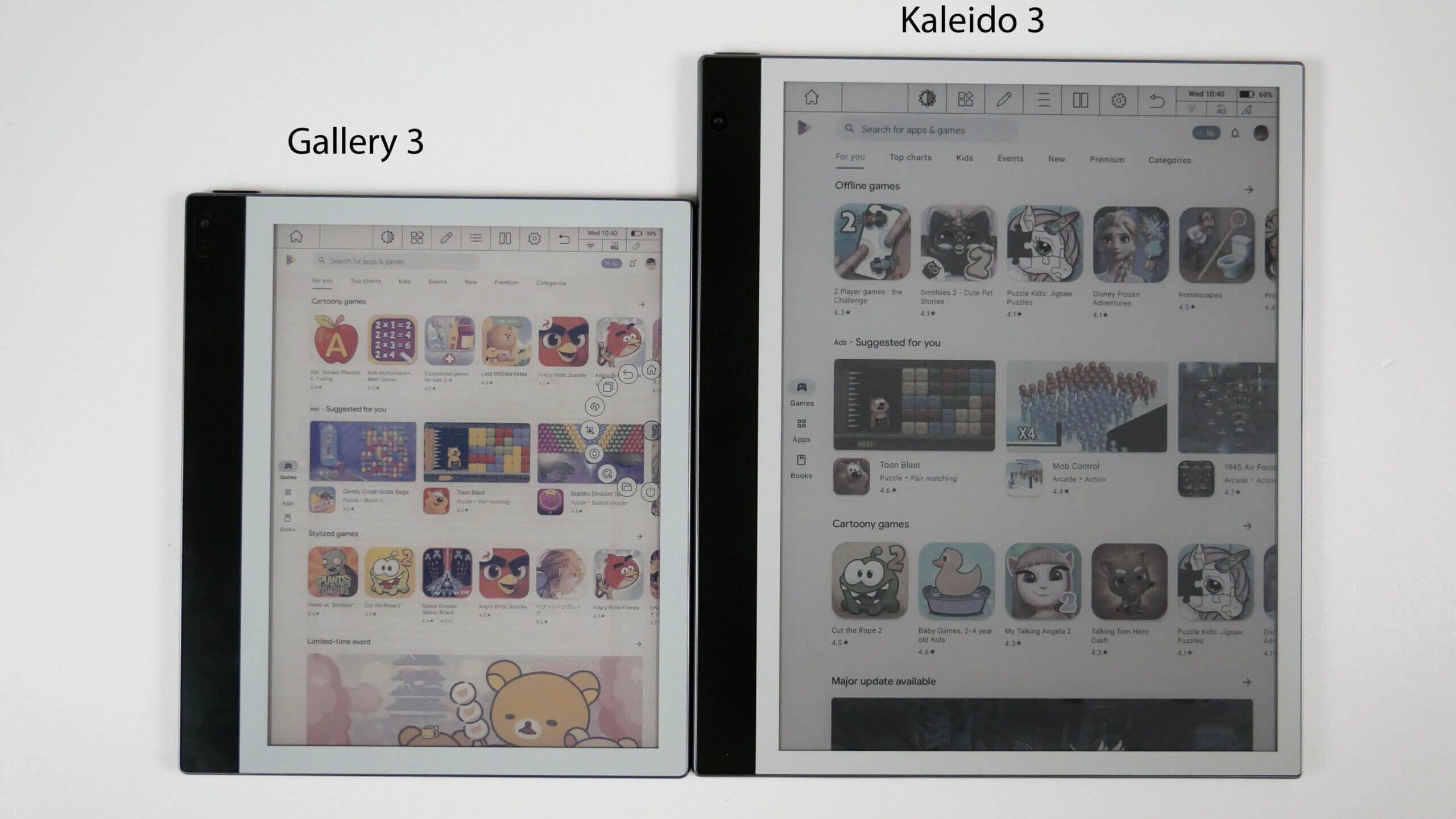 E INK Gallery 3 vs E INK Kaleido 3 Color E-Paper - Good e-Reader