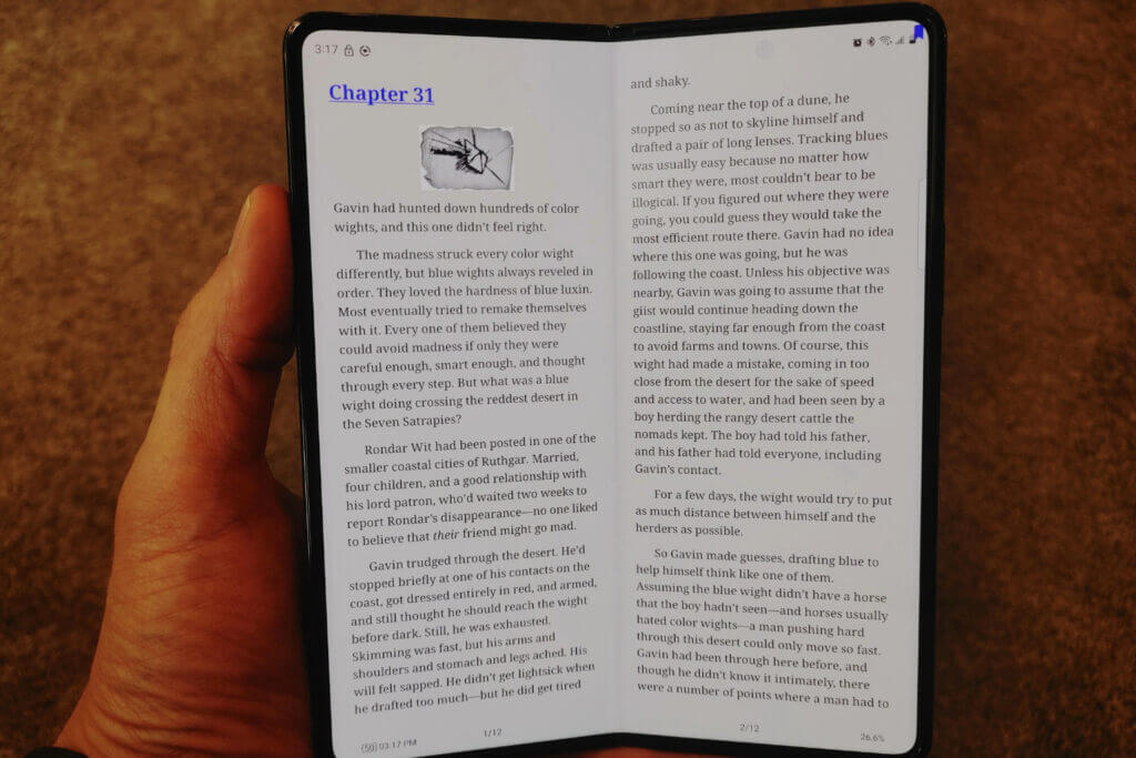 ebook on foldable phone google play books update