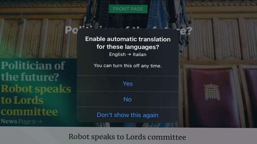 pressreader auto translate