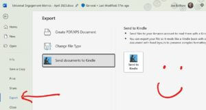 MS Word Export to Kindle Feature