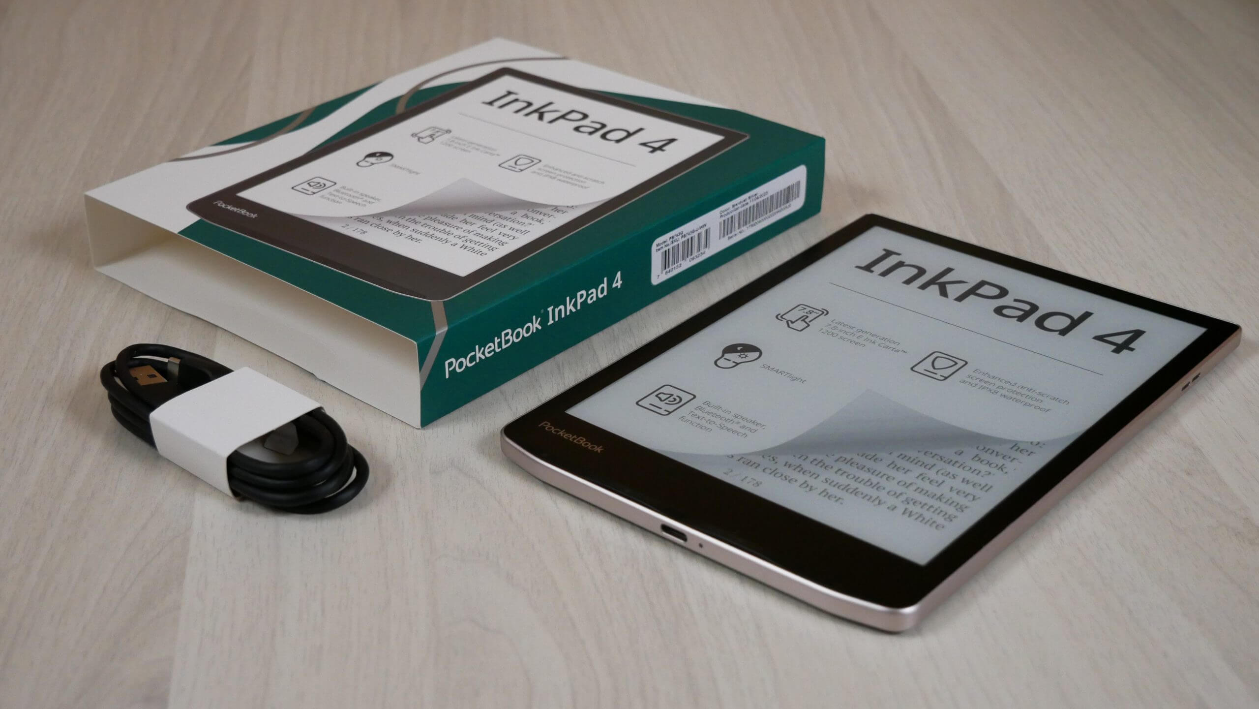 PocketBook InkPad 4 can withstand immersion into fresh water to a depth of  2 meters for up to 60 minutes