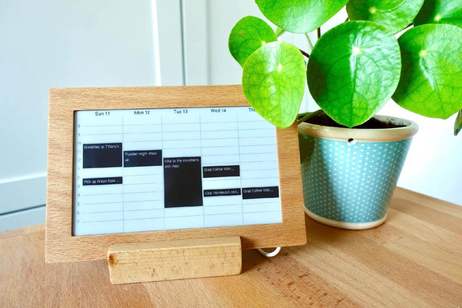The E Ink Invisible Calendar syncs with and displays your Google