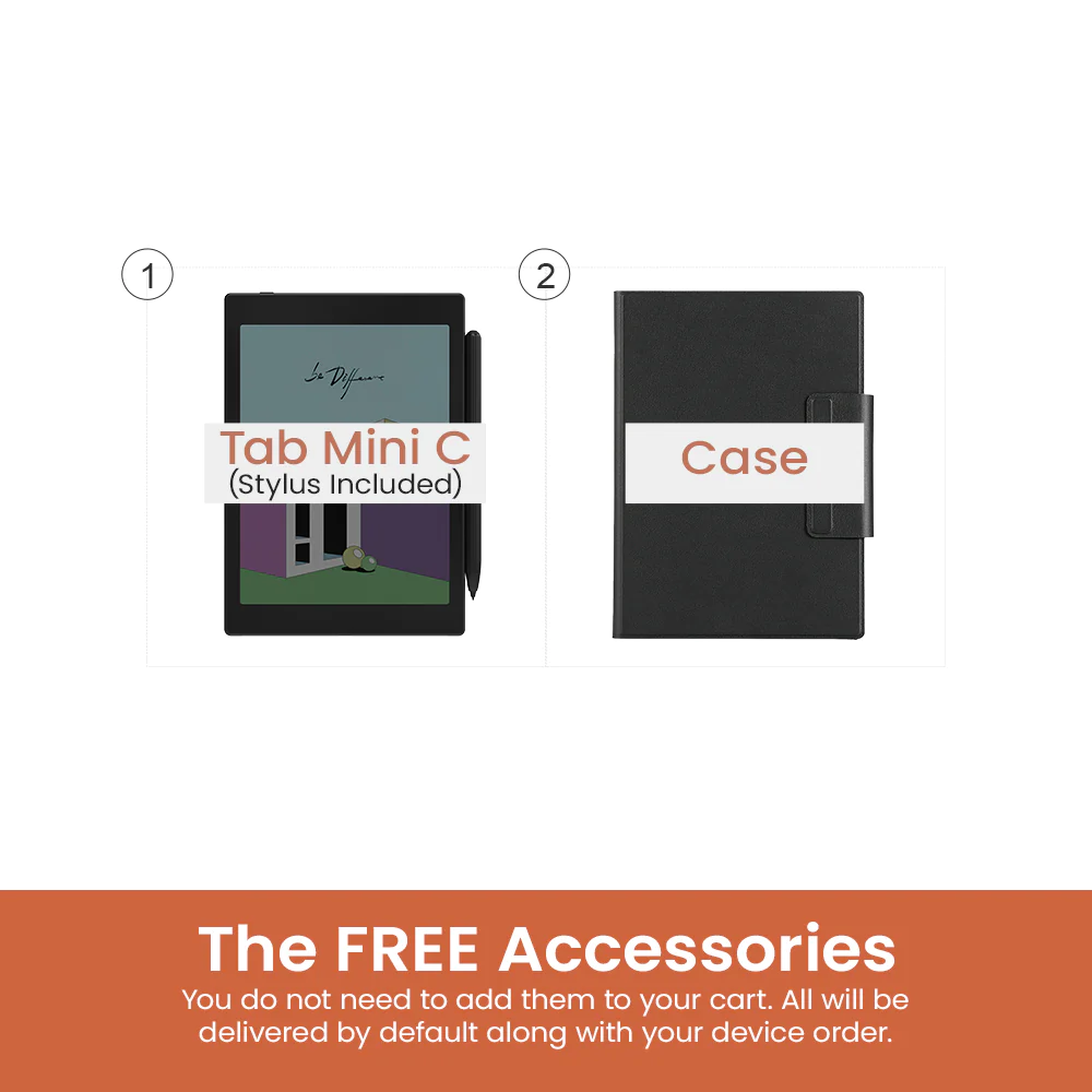 Onyx Boox Tab Mini C - Kaleido 3 e-note and e-reader with free Stylus