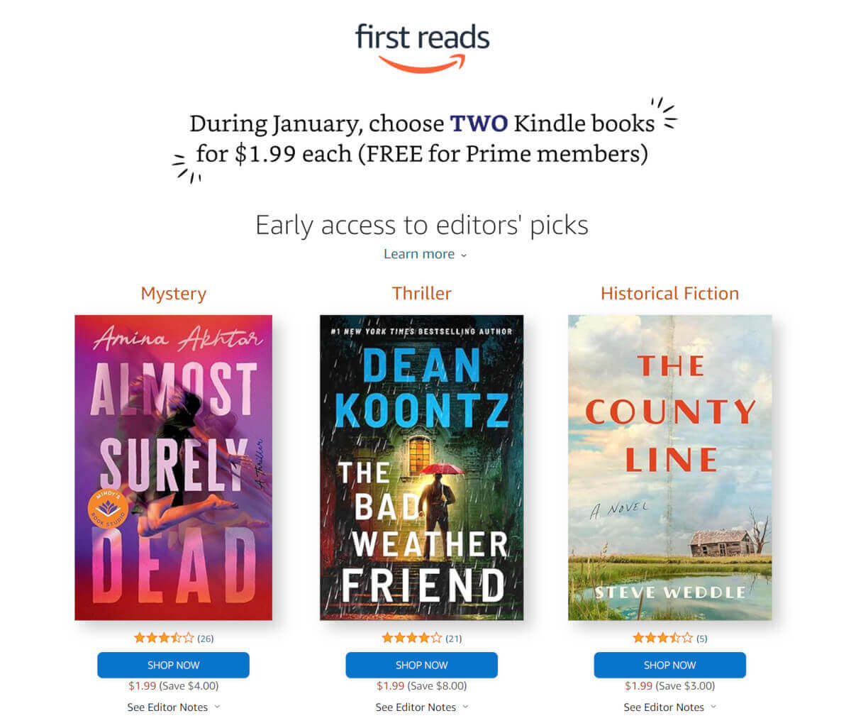 Amazon biedt nu het dubbele aantal gratis downloads van e-boeken aan voorafgaand aan de release in januari